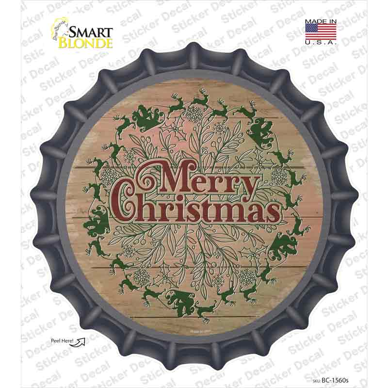 Merry Christmas with Santa Novelty Bottle Cap Sticker Decal