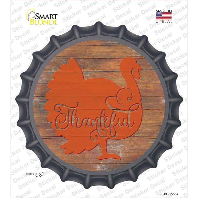 Thanksgiving Turkey Novelty Bottle Cap Sticker Decal