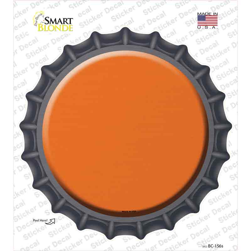Orange Novelty Bottle Cap Sticker Decal