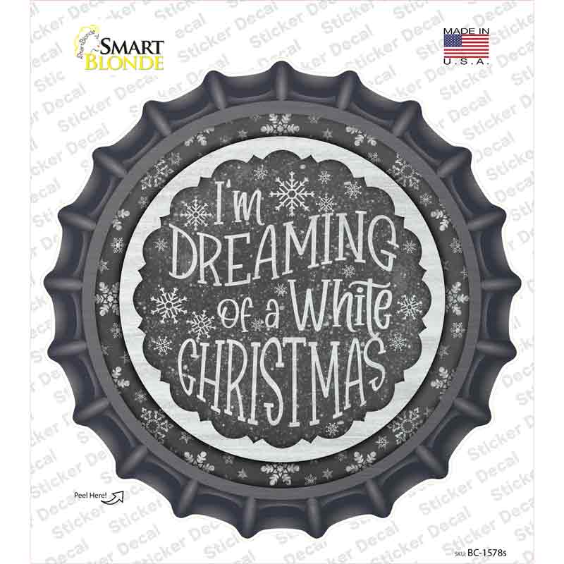 Dreaming of a White Christmas Novelty Bottle Cap Sticker Decal