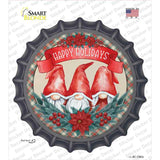 Happy Holidays Gnomes Novelty Bottle Cap Sticker Decal