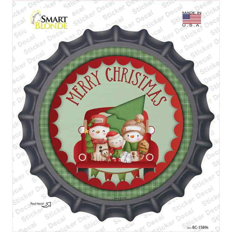 Merry Christmas Family Novelty Bottle Cap Sticker Decal