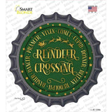 Reindeer Crossing Green Novelty Bottle Cap Sticker Decal