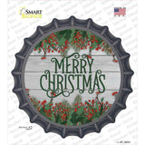 Merry Christmas Green Novelty Bottle Cap Sticker Decal