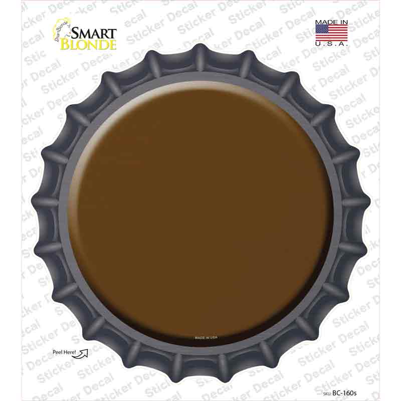 Brown Novelty Bottle Cap Sticker Decal