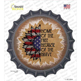 USA Flag Sunflower Home of the Free Novelty Bottle Cap Sticker Decal