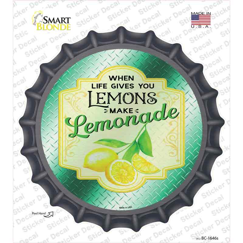 Make Lemonade Aqua Novelty Bottle Cap Sticker Decal