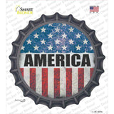 America Flag Background Novelty Bottle Cap Sticker Decal