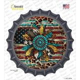 Turquoise Concho Sunflower Novelty Bottle Cap Sticker Decal