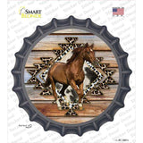 Horse On Aztec Print Novelty Bottle Cap Sticker Decal