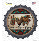 Peace Love Horses Novelty Bottle Cap Sticker Decal