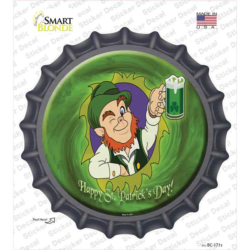 Happy St. Patricks Day Novelty Bottle Cap Sticker Decal