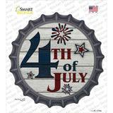 4th Of July White Wood Novelty Bottle Cap Sticker Decal