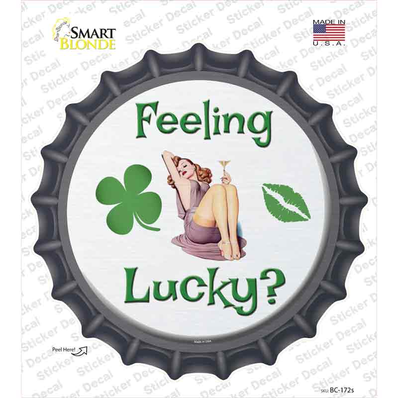 Feeling Lucky Novelty Bottle Cap Sticker Decal