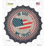 In God We Trust USA Stripes Novelty Bottle Cap Sticker Decal