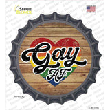 Gay AF Heart On Wood Novelty Bottle Cap Sticker Decal