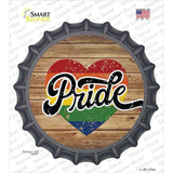 Pride Heart On Wood Novelty Bottle Cap Sticker Decal