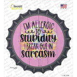 Allergic To Stupidity Novelty Bottle Cap Sticker Decal