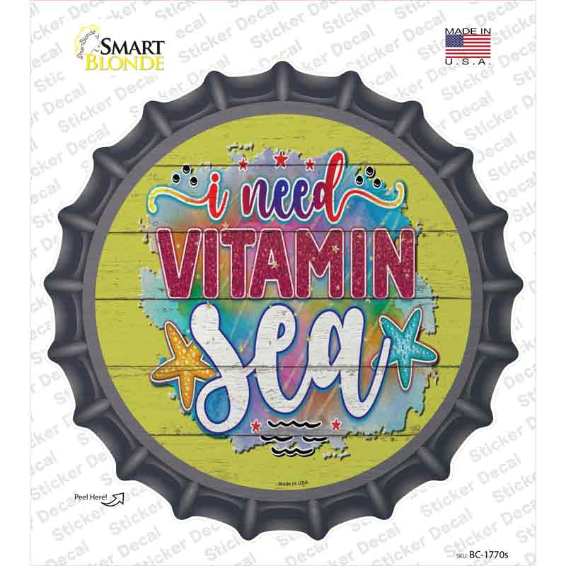 Need Vitamin Sea Novelty Bottle Cap Sticker Decal