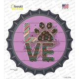 Love Paw Print Novelty Bottle Cap Sticker Decal