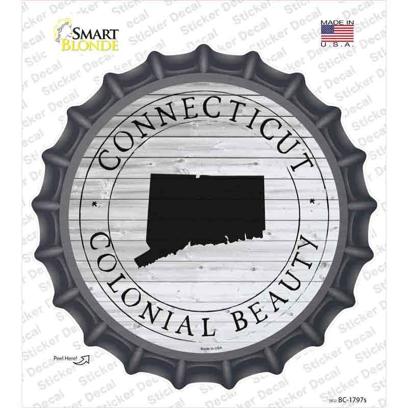 Connecticut Colonial Beauty Novelty Bottle Cap Sticker Decal