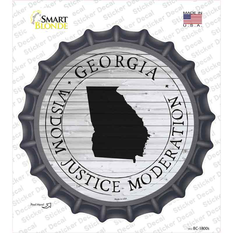 Georgia Wisdom Justice Moderation Novelty Bottle Cap Sticker Decal