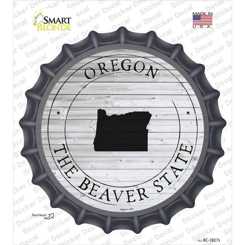 Oregon Beaver State Novelty Bottle Cap Sticker Decal