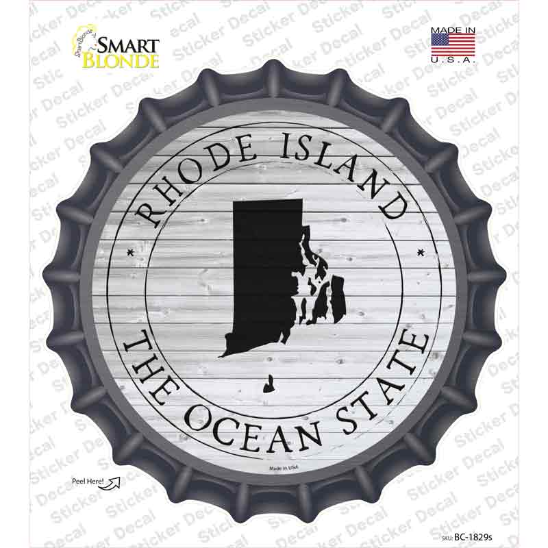 Rhode Island Ocean State Novelty Bottle Cap Sticker Decal
