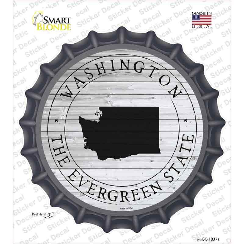 Washington Evergreen State Novelty Bottle Cap Sticker Decal