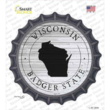 Wisconsin Badger State Novelty Bottle Cap Sticker Decal