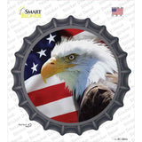 Eagle American Flag Novelty Bottle Cap Sticker Decal