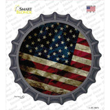Dark American Flag Novelty Bottle Cap Sticker Decal