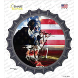 Soldier American Flag Novelty Bottle Cap Sticker Decal