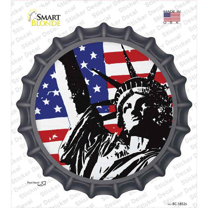 Lady Liberty Novelty Bottle Cap Sticker Decal