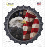 Bald Eagle American Flag Novelty Bottle Cap Sticker Decal