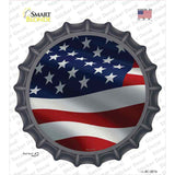 Waving American Flag Novelty Bottle Cap Sticker Decal