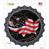 USA Flag Outline Novelty Bottle Cap Sticker Decal