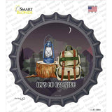 Lets Go Camping Novelty Bottle Cap Sticker Decal