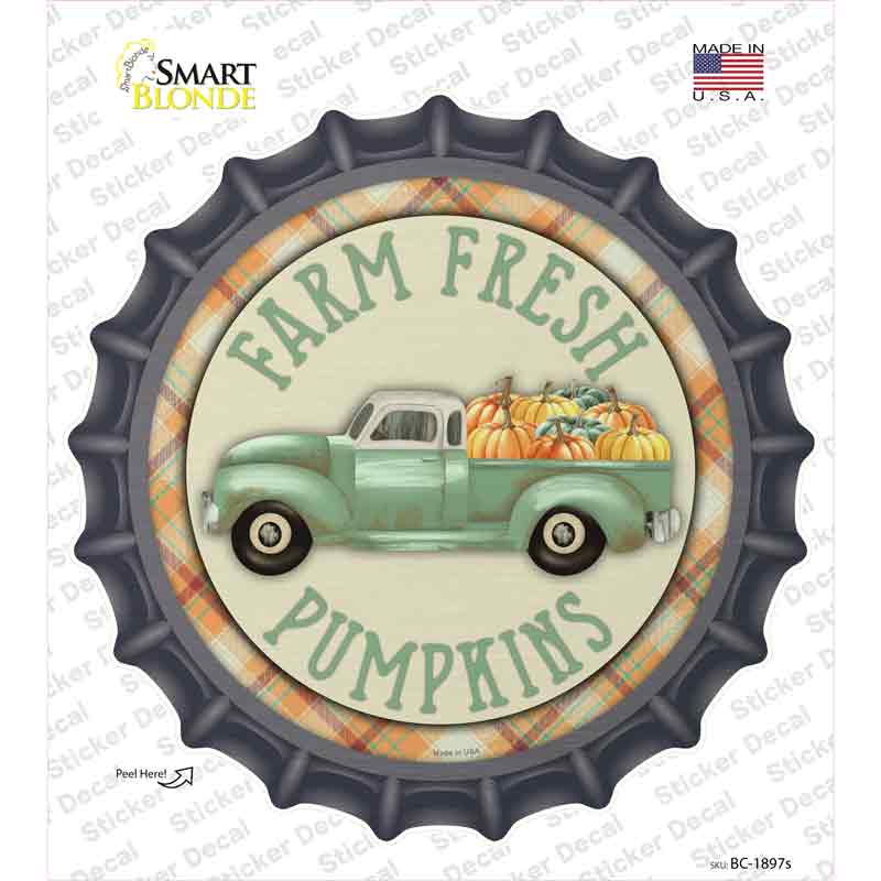 Farm Fresh Pumpkins Novelty Bottle Cap Sticker Decal