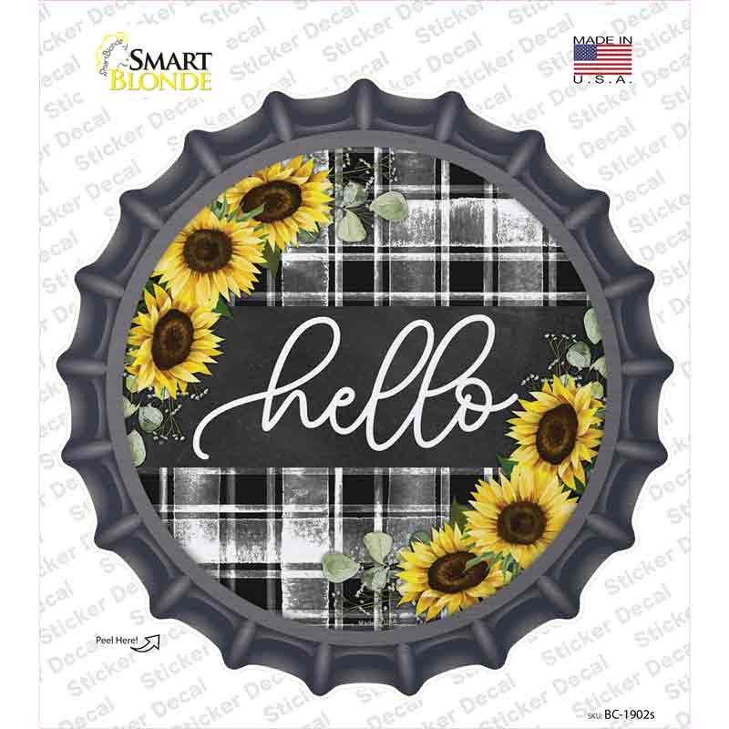Hello Sunflowers Novelty Bottle Cap Sticker Decal