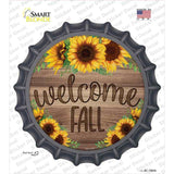 Welcome Fall Sunflowers Novelty Bottle Cap Sticker Decal