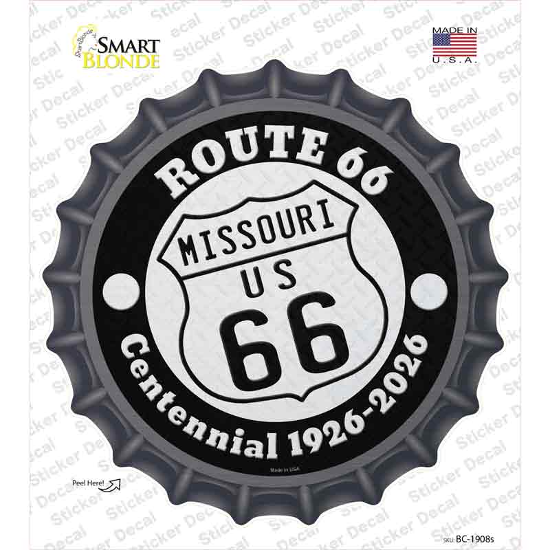 Missouri Route 66 Centennial Novelty Bottle Cap Sticker Decal