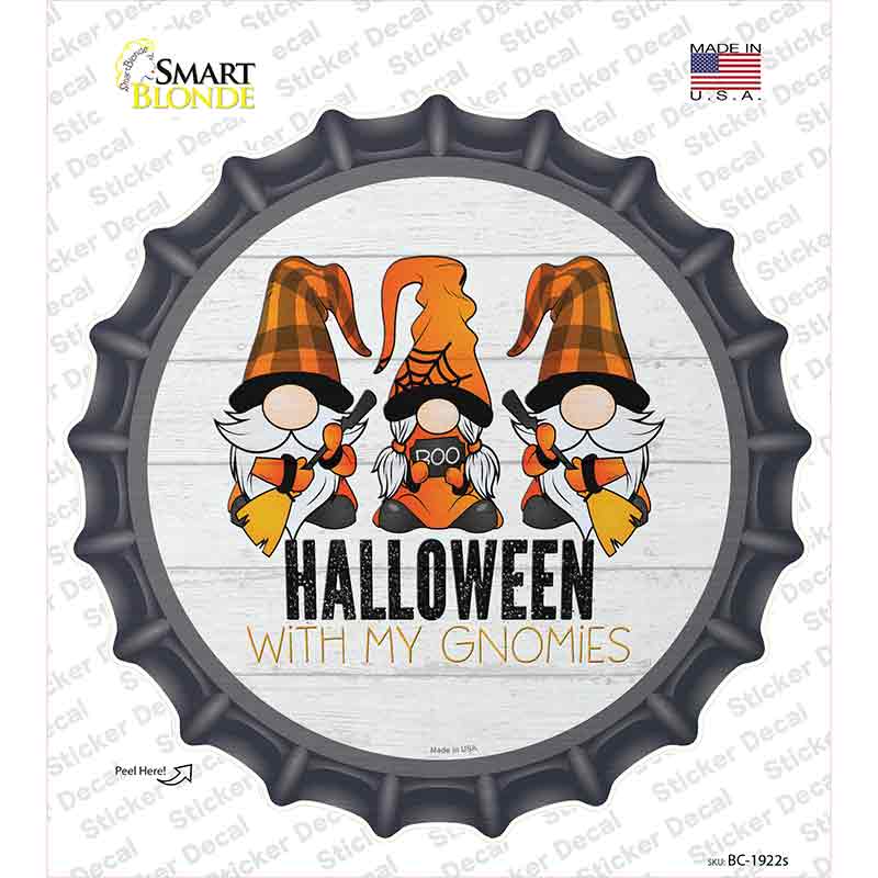Halloween With My Gnomies Novelty Bottle Cap Sticker Decal