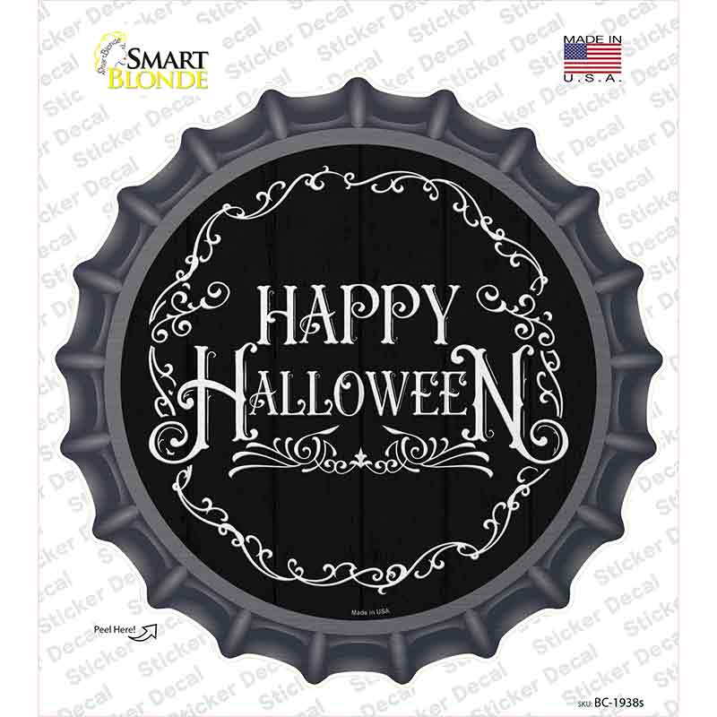Happy Halloween Black Novelty Bottle Cap Sticker Decal