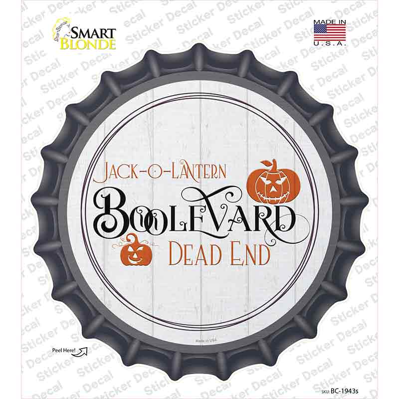 Jack O Lantern Boolevard Novelty Bottle Cap Sticker Decal
