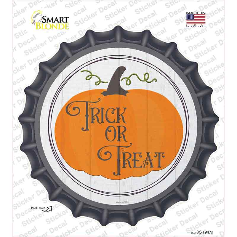 Trick Or Treat Pumpkin Novelty Bottle Cap Sticker Decal
