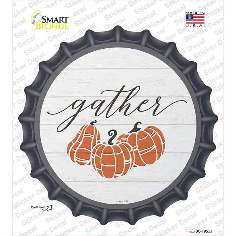 Gather Pumpkins Novelty Bottle Cap Sticker Decal