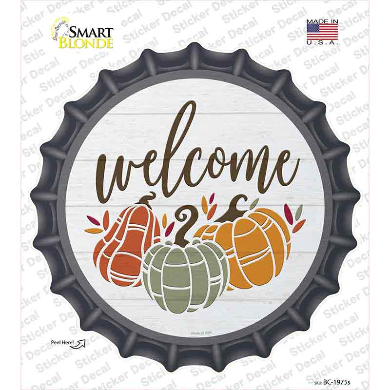 Fall Pumpkins Welcome Novelty Bottle Cap Sticker Decal