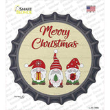 Merry Christmas Gnomes Tan Novelty Bottle Cap Sticker Decal