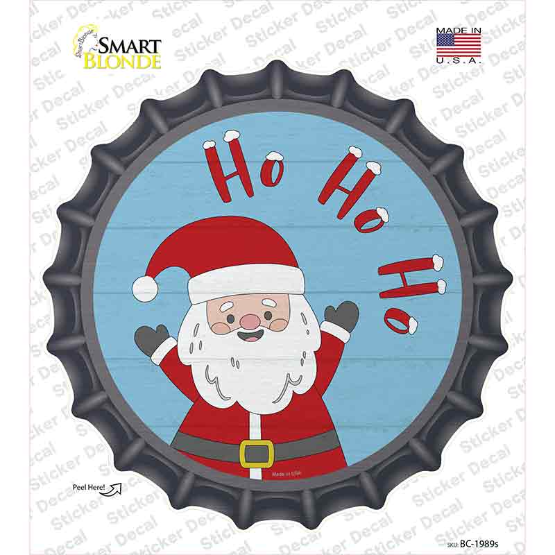 Santa Says Ho Ho Ho Novelty Bottle Cap Sticker Decal